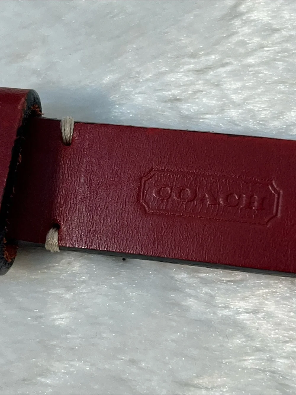 Coach Red Leather 1” Belt Size Medium